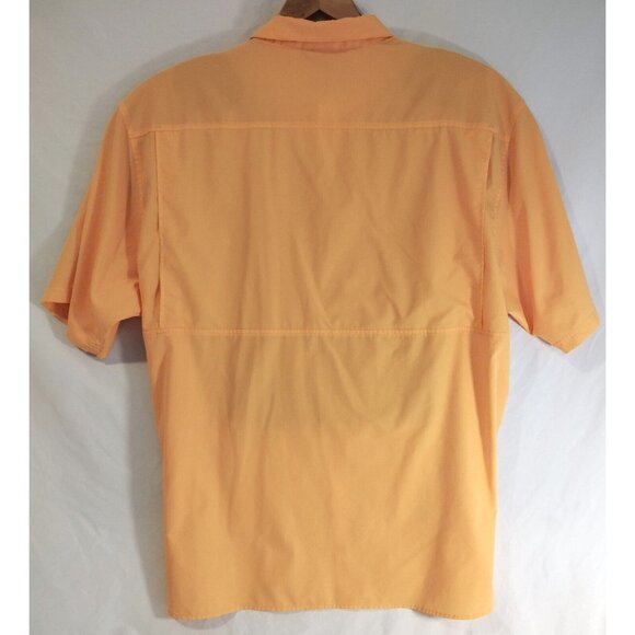 Field & Stream Mens Fisherman Shirt Size XXL Orange Short Sleeve Button Front - Picture 2 of 12